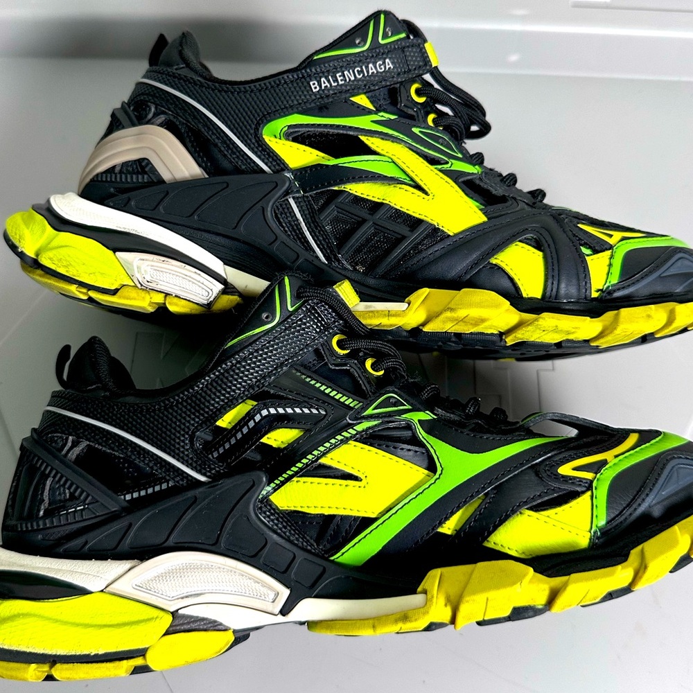 Balenciaga Black and Neon Yellow Shoes Size 44/ Size 11
